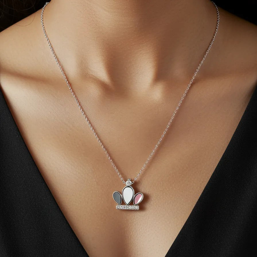 Colorful Crown Silver Pendant