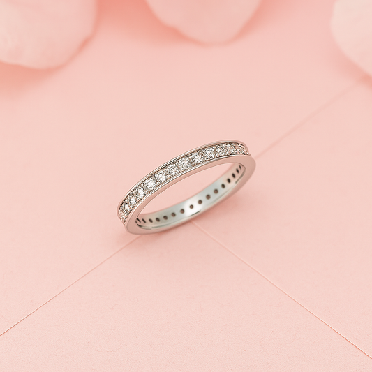 Classic Sterling Silver Eternity Band - Minimalist Everyday Wear