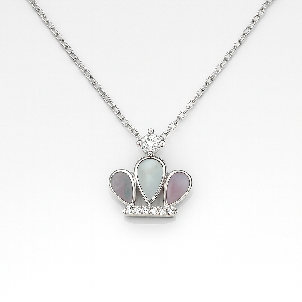 Colorful Crown Silver Pendant