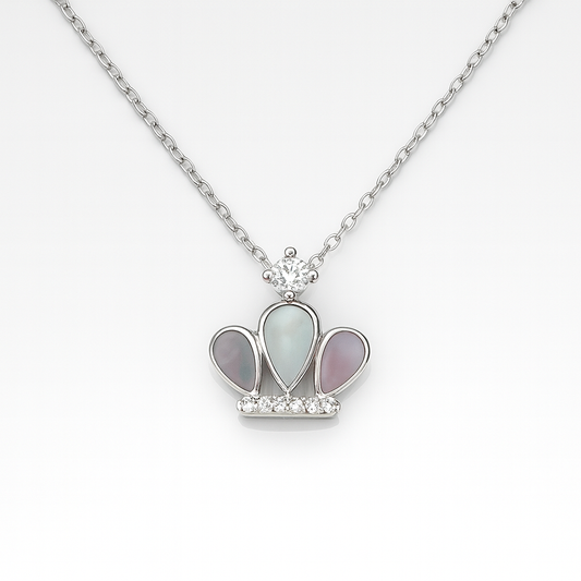 Colorful Crown Silver Pendant