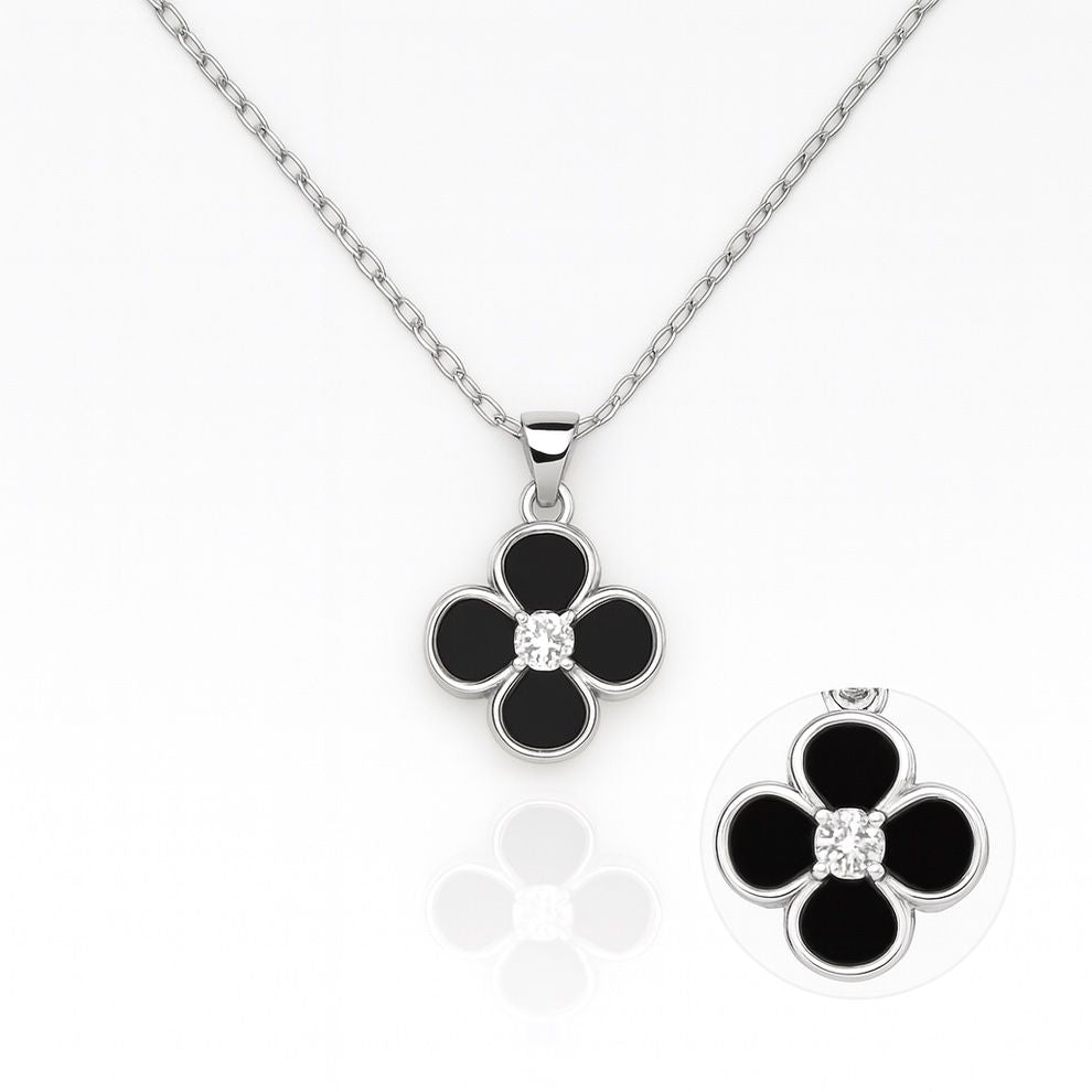 Sterling Silver Floral Pendant Necklace