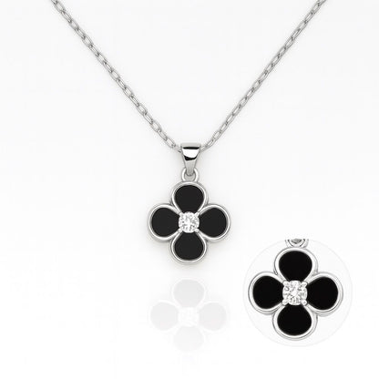 Sterling Silver Floral Pendant Necklace