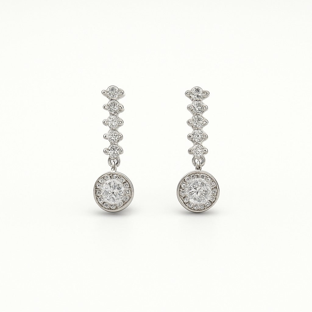 Sparkling Silver Drop Earrings