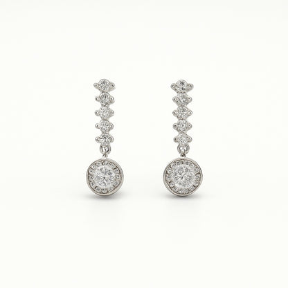 Sparkling Silver Drop Earrings