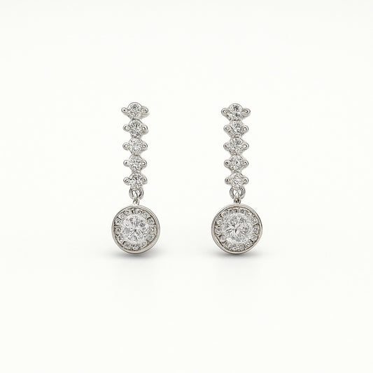 Sparkling Silver Drop Earrings