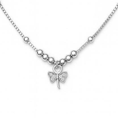 Silver Butterfly Anklet Elegant and Lucky