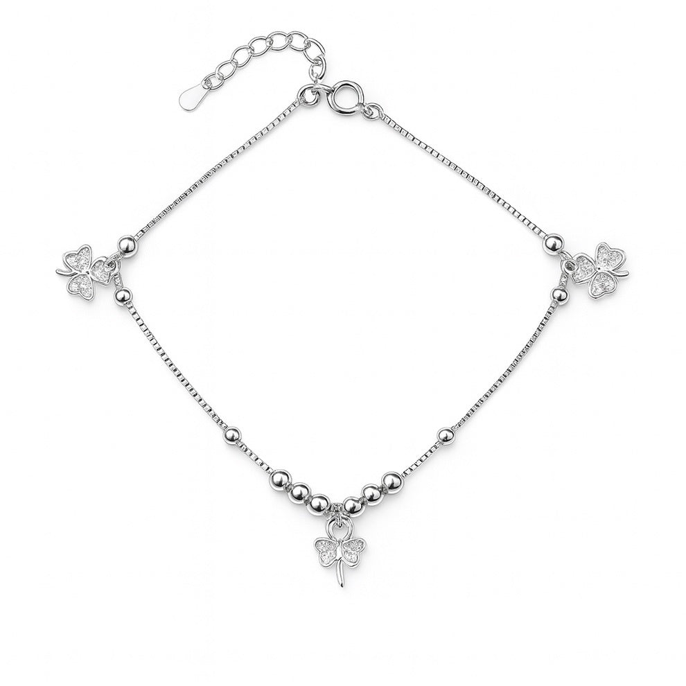 Silver Butterfly Anklet Elegant and Lucky