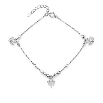 Silver Butterfly Anklet Elegant and Lucky