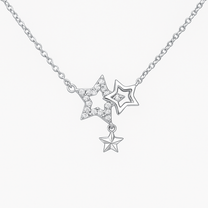 Triple Star Silver Pendant