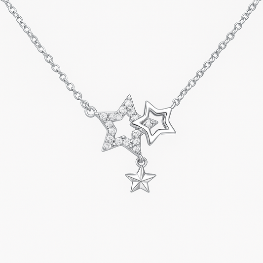 Triple Star Silver Pendant