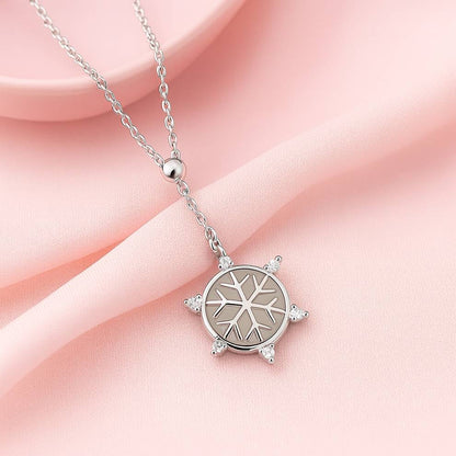 Snowflake Charm Silver Pendant – Elegant Winter-Inspired Necklace