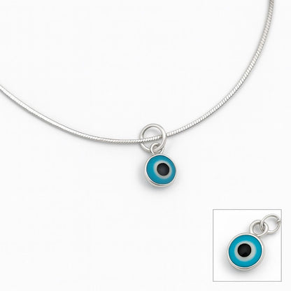 925 silver anklet with blue evil eye charm – minimal and elegant