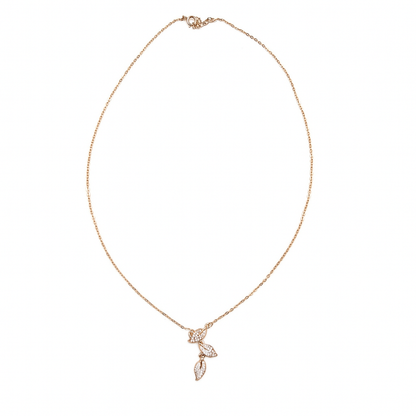 Elegant Rose Gold Plated Leaf Pendant Necklace