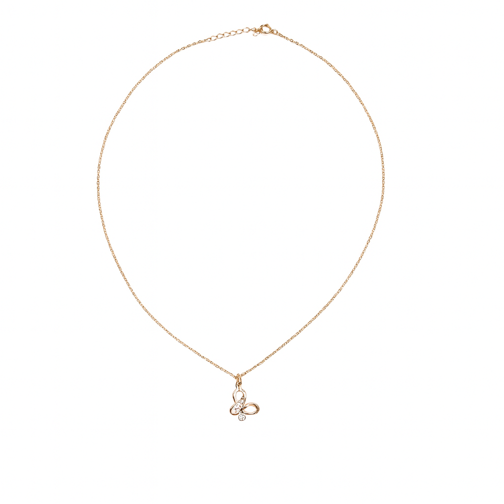 Rose Gold Butterfly Pendant with Mother of Pearl