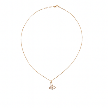 Rose Gold Butterfly Pendant with Mother of Pearl