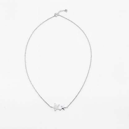 Sterling Silver Twin Star Pendant Necklace