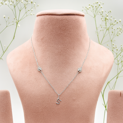 Minimal Silver Number 5 Pendant Necklace