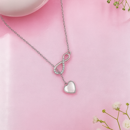 Sterling Silver Infinity Heart Pendant Necklace