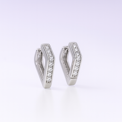 Sharp Geometric Silver Earrings