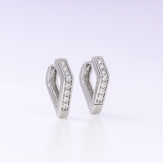 Sharp Geometric Silver Earrings