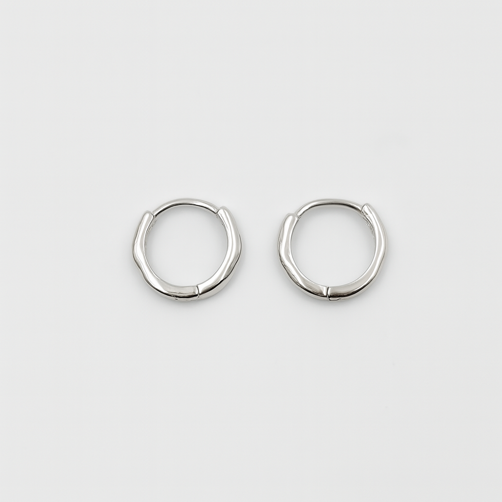 Minimal Silver Huggie Hoop Earrings