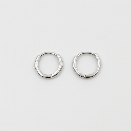 Minimal Silver Huggie Hoop Earrings