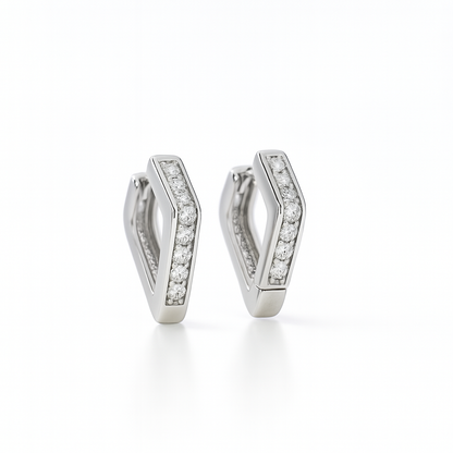 Sharp Geometric Silver Earrings