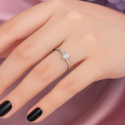 Sparkling Heart Silver Ring: Love & Elegance, Timelessly Handcrafted