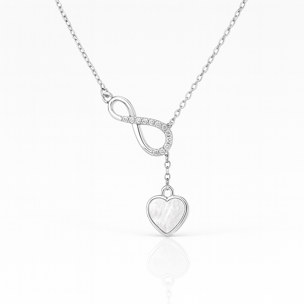 Sterling Silver Infinity Heart Pendant Necklace