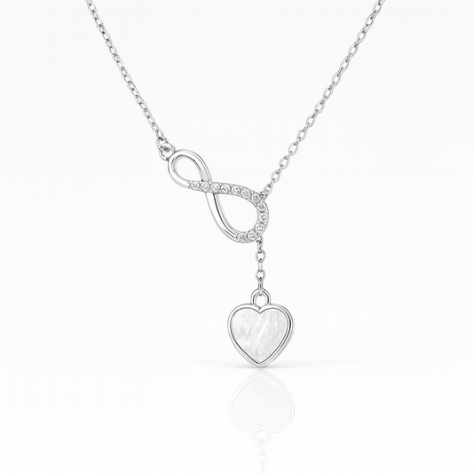 Sterling Silver Infinity Heart Pendant Necklace