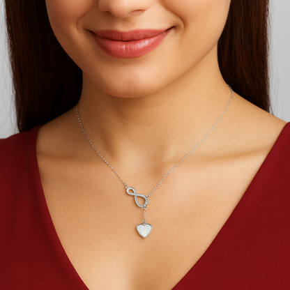 Sterling Silver Infinity Heart Pendant Necklace