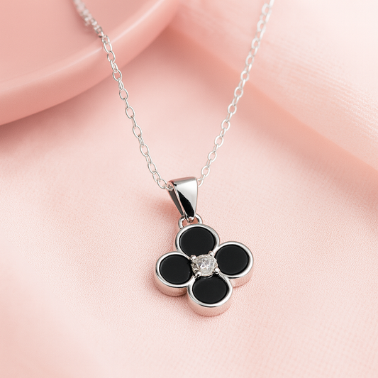 Sterling Silver Floral Pendant Necklace