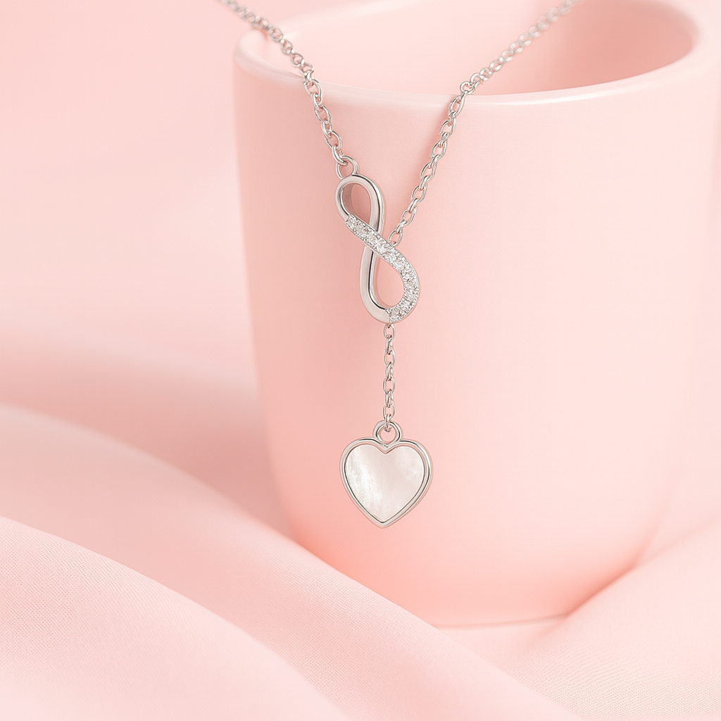 Sterling Silver Infinity Heart Pendant Necklace