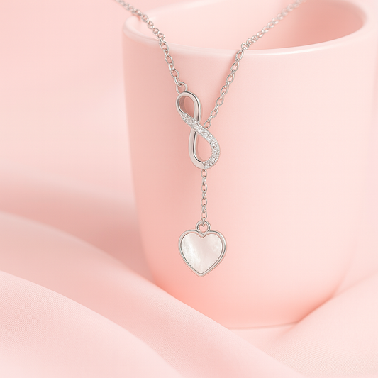 Sterling Silver Infinity Heart Pendant Necklace