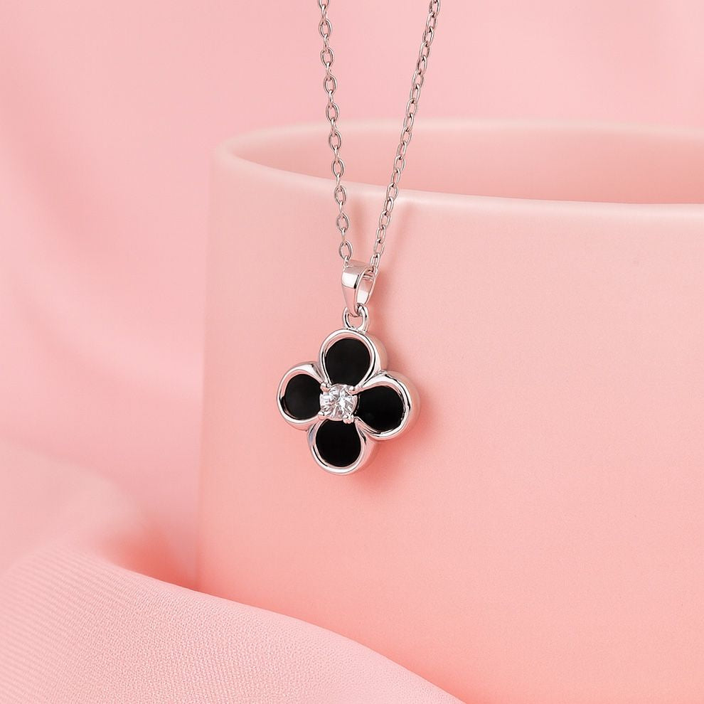 Sterling Silver Floral Pendant Necklace