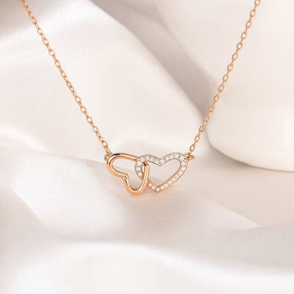 Rose Gold Interlocking Hearts Pendant
