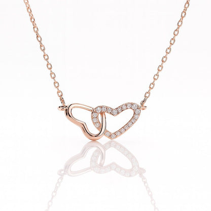 Rose Gold Interlocking Hearts Pendant