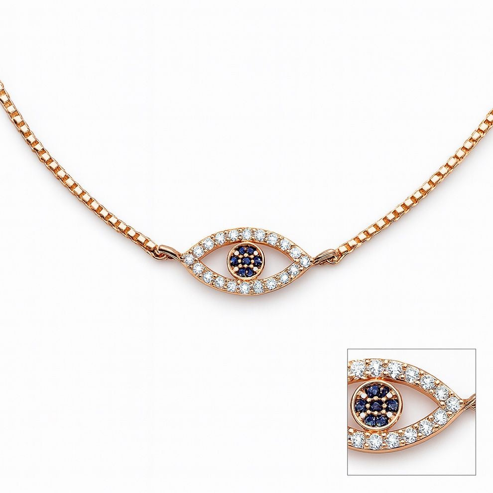 Rose Gold Silver Evil Eye Anklet