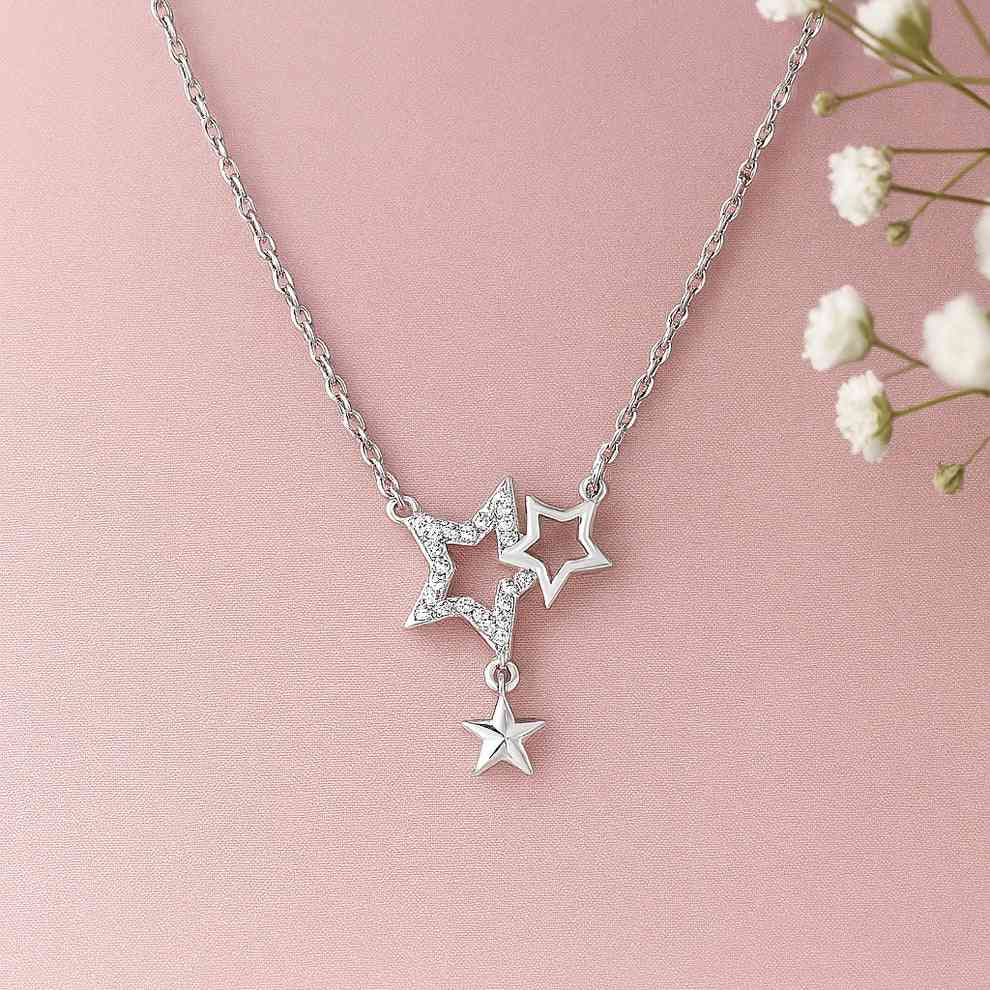 Triple Star Silver Pendant