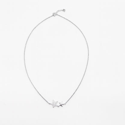 Sterling Silver Twin Star Pendant Necklace