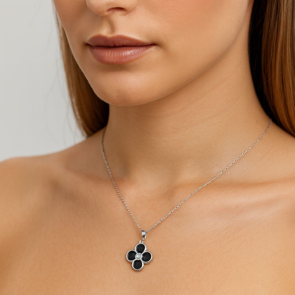 Sterling Silver Floral Pendant Necklace