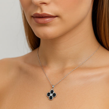 Sterling Silver Floral Pendant Necklace