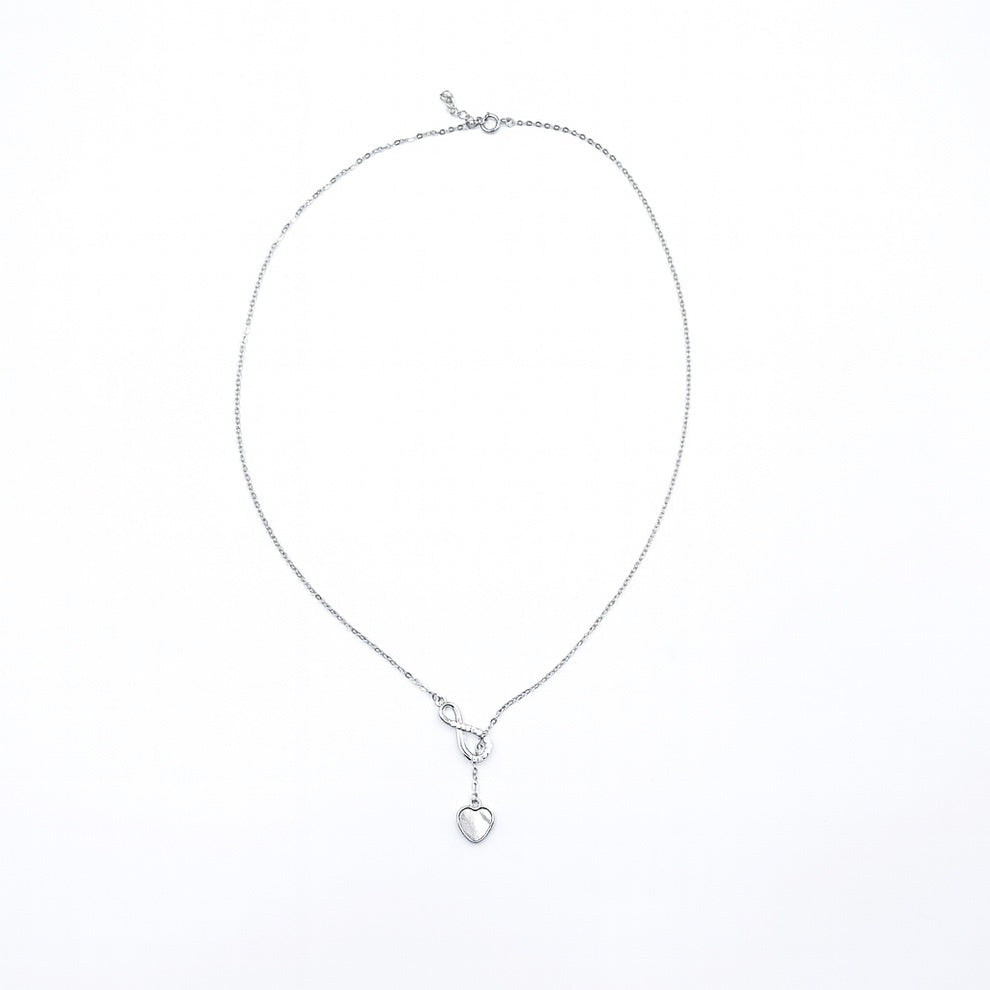 Sterling Silver Infinity Heart Pendant Necklace