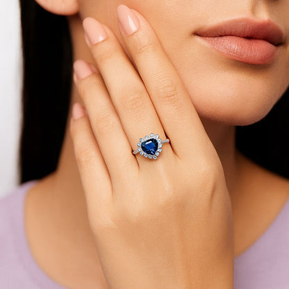 silver engagement ring for women for romantic date