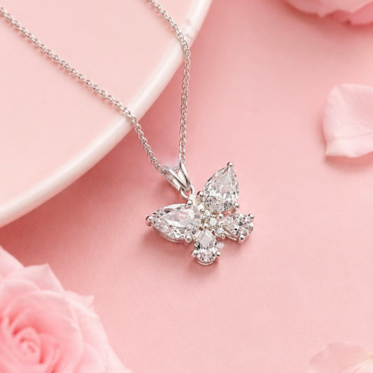 Elegant Silver Butterfly Pendant for Women